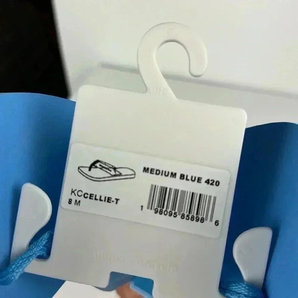 CALVIN KLEIN SZ 8 NWT MED BLUE THONG SANDALS - Picture 4 of 4